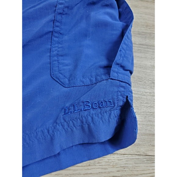 LL Bean Mens Nylon Swim Trunks Size L Blue Lined Pockets Drawstring Cargo 0xr42 - Picture 3 of 12